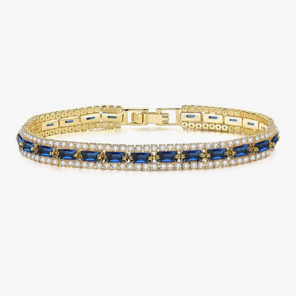 NEW 18K Gold Plated Cubic Zirconia Classic Gold Bracelet
